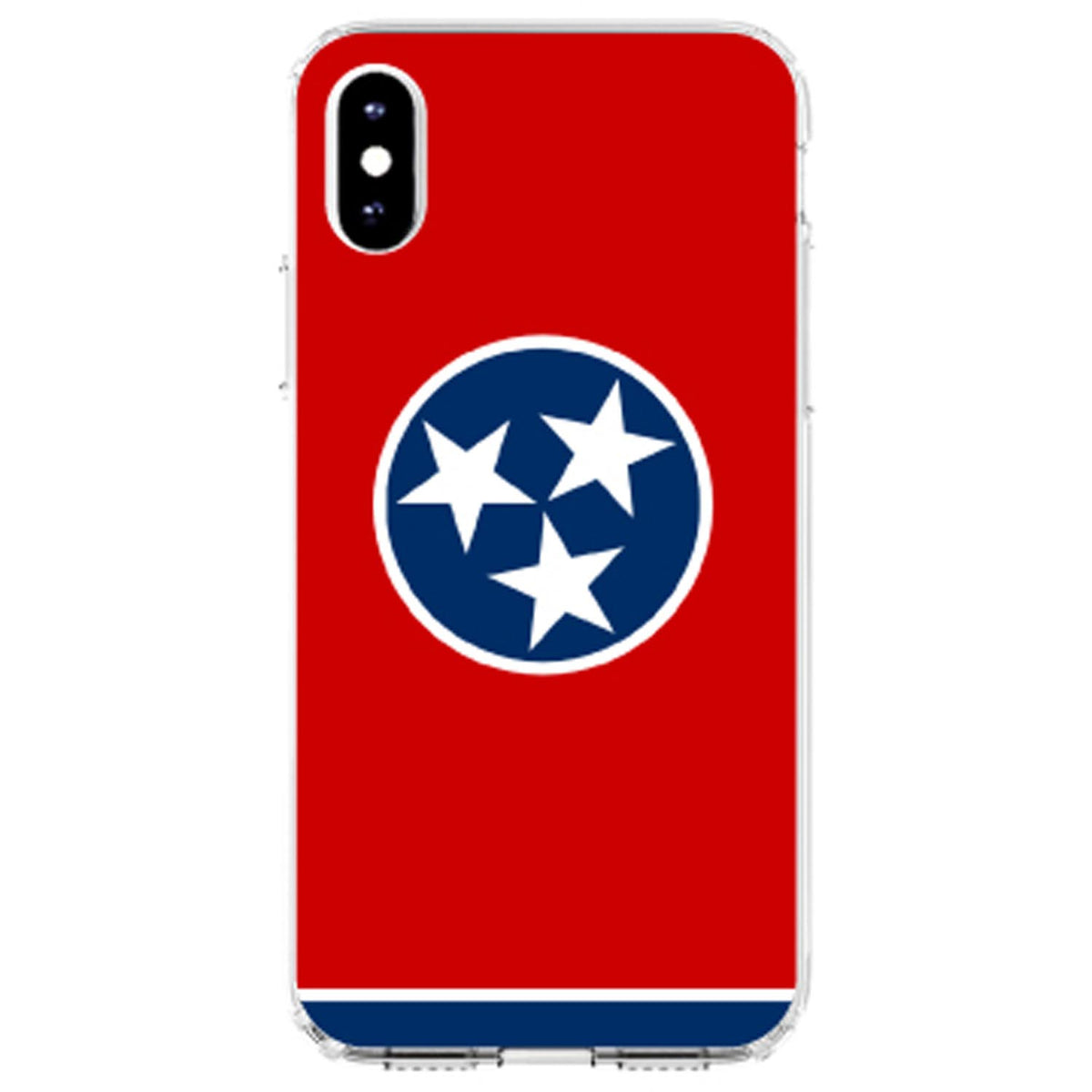 Tennessee State Flag Clear Shockproof iPhone Case, view 2
