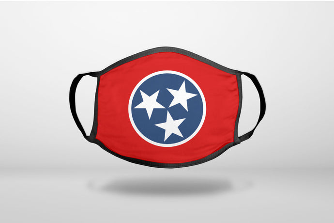 Tennessee State Flag - 3-Ply Reusable Soft Face Mask Covering, Unisex, Cotton Inner Layer