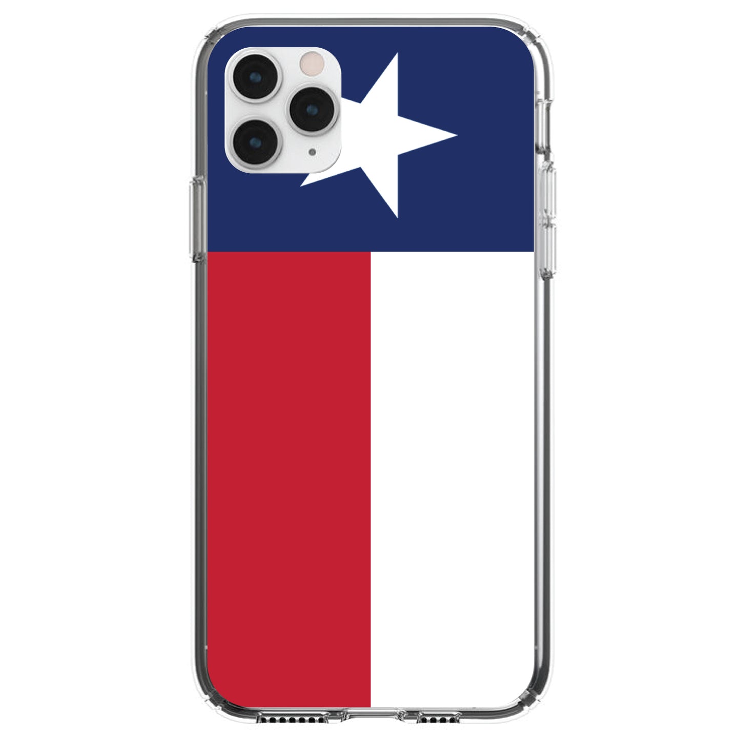 DistinctInk® Clear Shockproof Hybrid Case for Apple iPhone / Samsung Galaxy / Google Pixel - Texas State Flag
