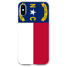 DistinctInk® Clear Shockproof Hybrid Case for Apple iPhone / Samsung Galaxy / Google Pixel - North Carolina State Flag