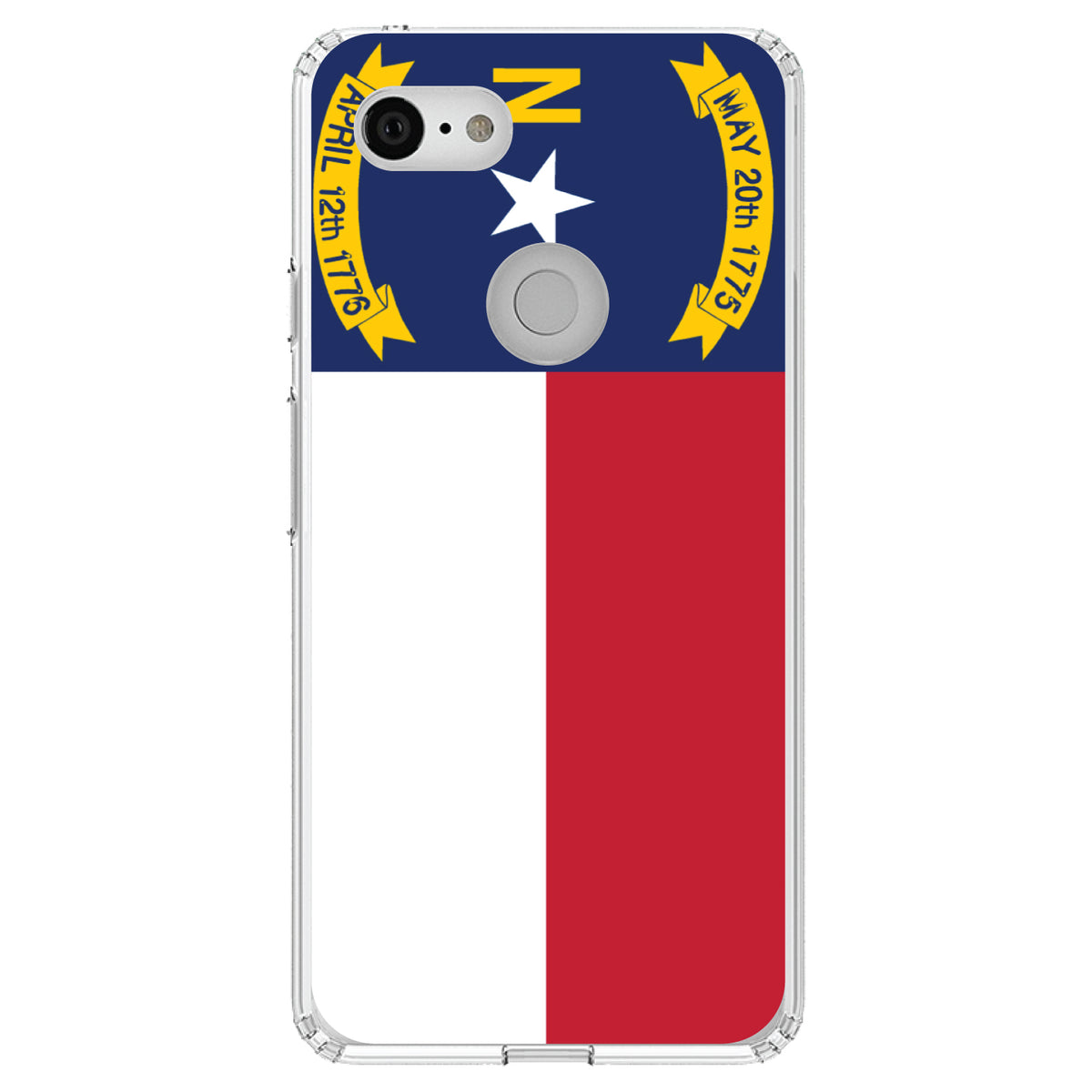 North Carolina State Flag Clear Shockproof iPhone Case, view 21