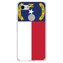 DistinctInk® Clear Shockproof Hybrid Case for Apple iPhone / Samsung Galaxy / Google Pixel - North Carolina State Flag
