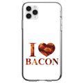 White Bacon Writing I Heart Bacon Clear Shockproof iPhone Case