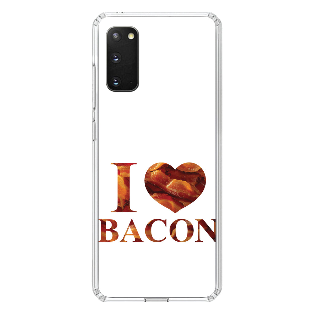 White Bacon Writing I Heart Bacon Clear Shockproof iPhone Case, view 13