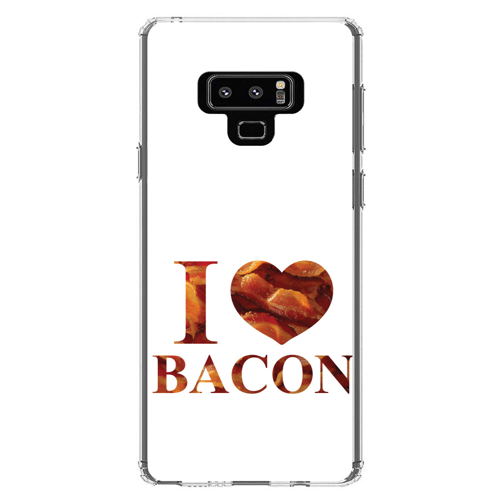 White Bacon Writing I Heart Bacon Clear Shockproof iPhone Case, view 11