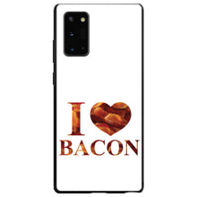 DistinctInk® Hard Plastic Snap-On Case for Apple iPhone or Samsung Galaxy - White Bacon Writing I Heart Bacon