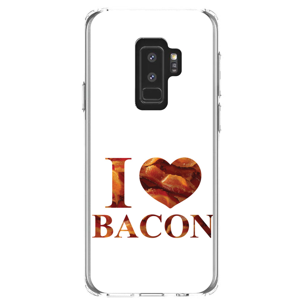 White Bacon Writing I Heart Bacon Clear Shockproof iPhone Case, view 20