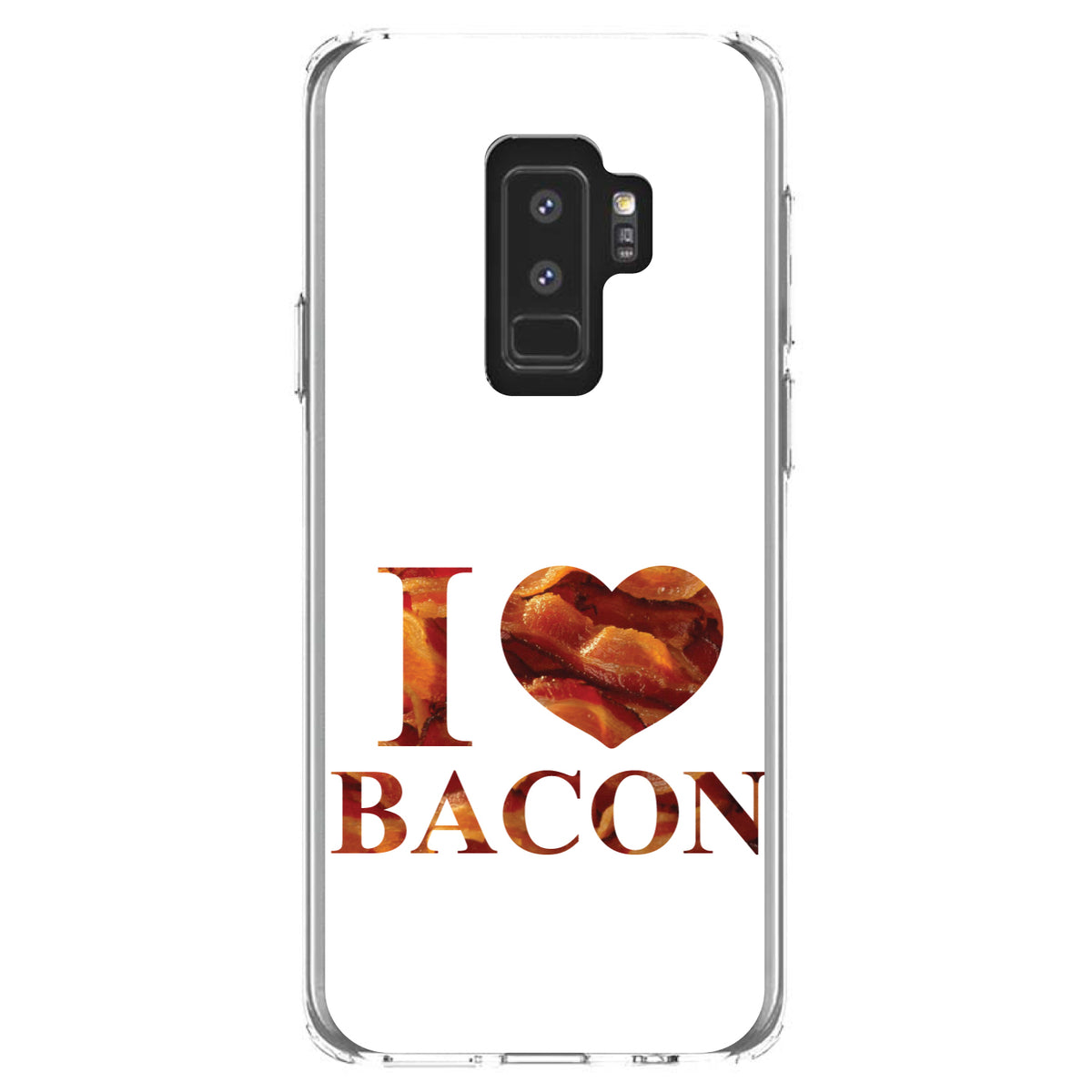 White Bacon Writing I Heart Bacon Clear Shockproof iPhone Case, view 20