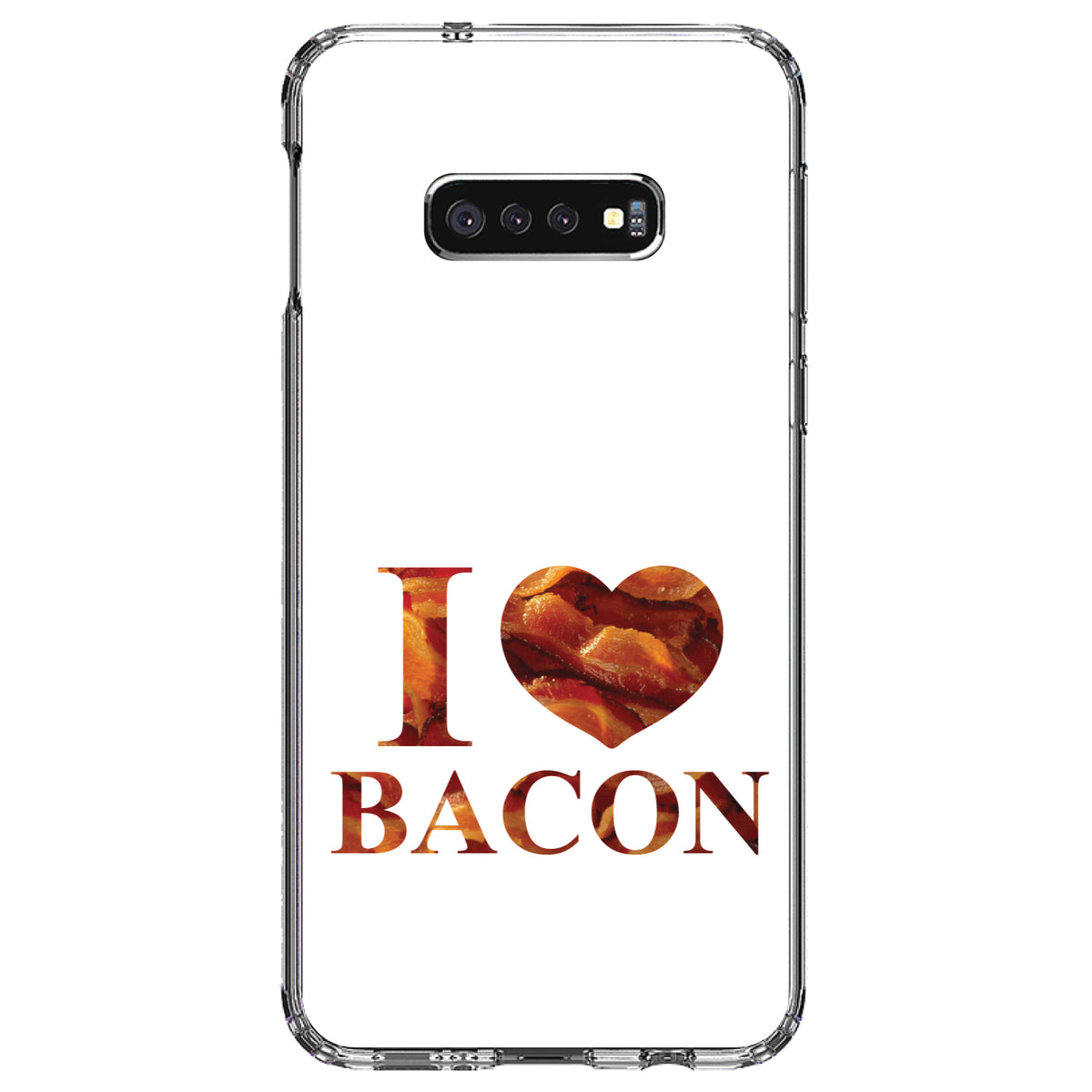 White Bacon Writing I Heart Bacon Clear Shockproof iPhone Case, view 18