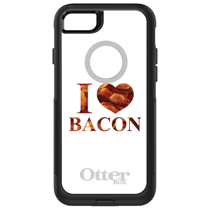 DistinctInk OtterBox Commuter Series Case for Apple iPhone or Samsung Galaxy - White Bacon Writing I Heart Bacon