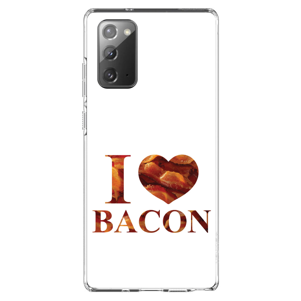 White Bacon Writing I Heart Bacon Clear Shockproof iPhone Case, view 8