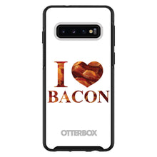DistinctInk™ OtterBox Symmetry Series Case for Apple iPhone / Samsung Galaxy / Google Pixel - White Bacon Writing I Heart Bacon