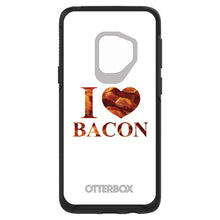 DistinctInk™ OtterBox Symmetry Series Case for Apple iPhone / Samsung Galaxy / Google Pixel - White Bacon Writing I Heart Bacon