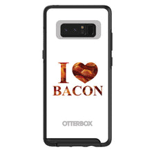 DistinctInk™ OtterBox Symmetry Series Case for Apple iPhone / Samsung Galaxy / Google Pixel - White Bacon Writing I Heart Bacon
