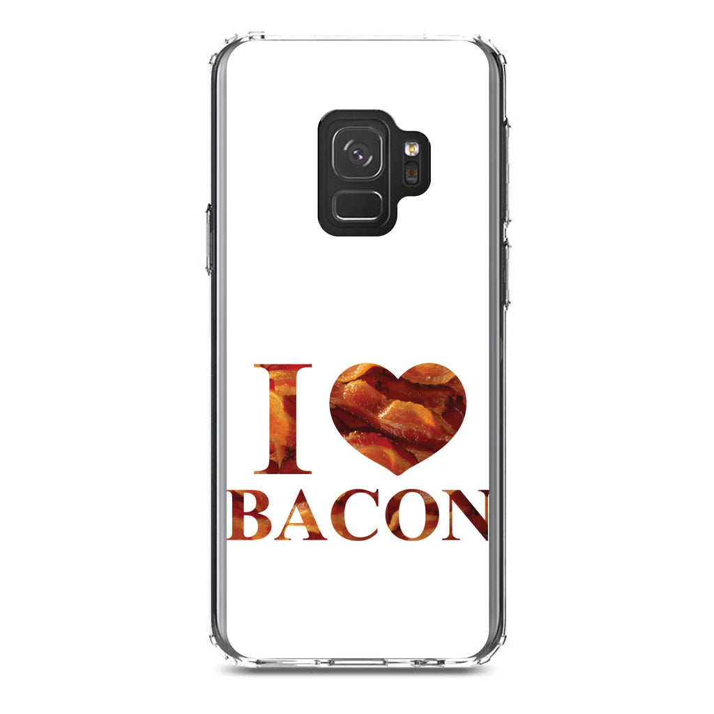 White Bacon Writing I Heart Bacon Clear Shockproof iPhone Case, view 19