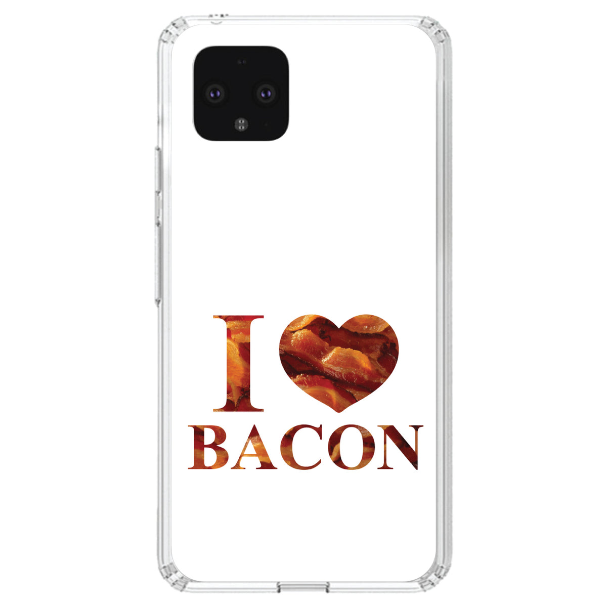 White Bacon Writing I Heart Bacon Clear Shockproof iPhone Case, view 23