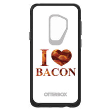 DistinctInk™ OtterBox Symmetry Series Case for Apple iPhone / Samsung Galaxy / Google Pixel - White Bacon Writing I Heart Bacon