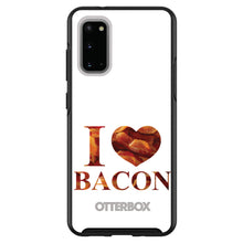 DistinctInk™ OtterBox Symmetry Series Case for Apple iPhone / Samsung Galaxy / Google Pixel - White Bacon Writing I Heart Bacon