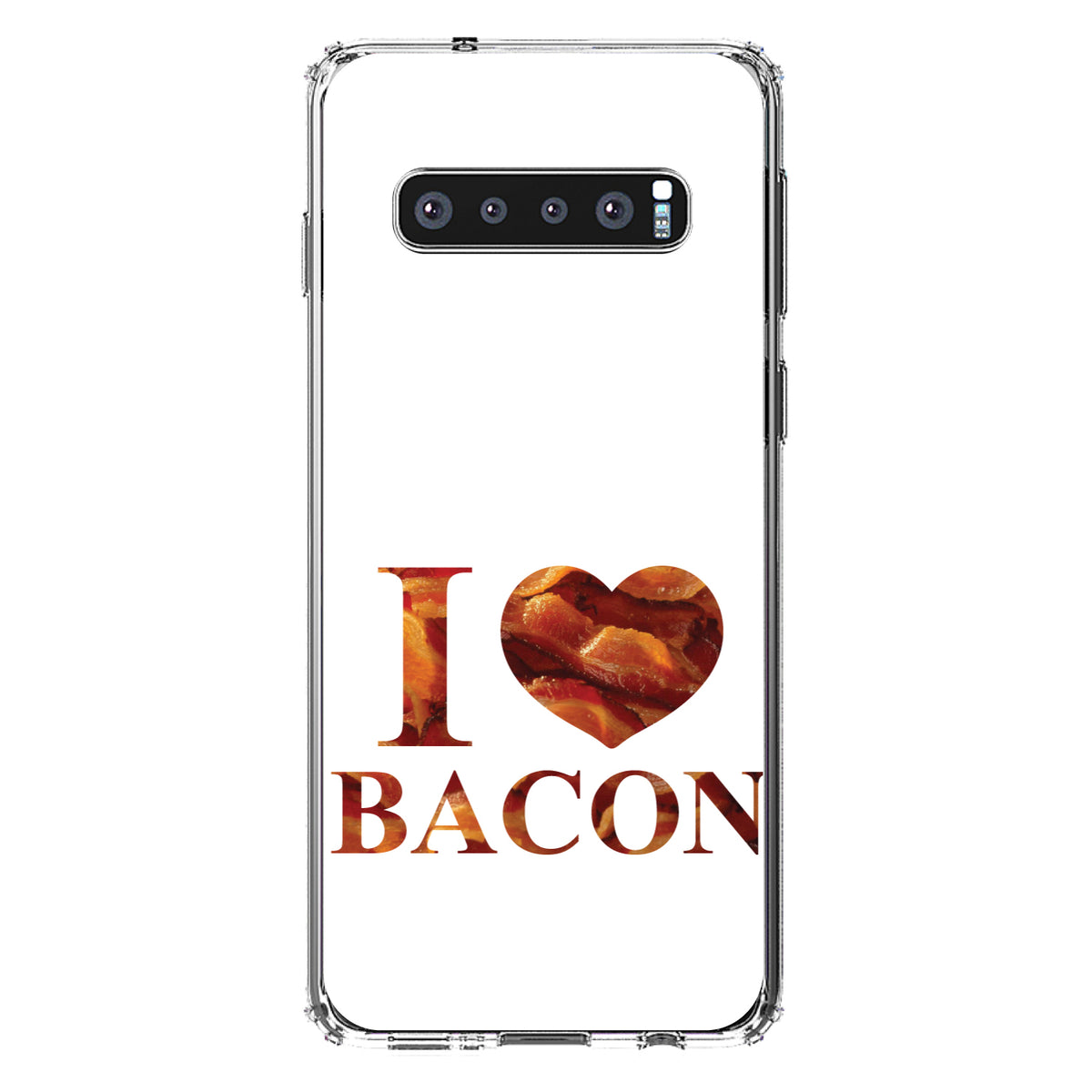 White Bacon Writing I Heart Bacon Clear Shockproof iPhone Case, view 17