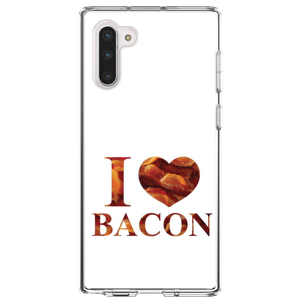White Bacon Writing I Heart Bacon Clear Shockproof iPhone Case, view 9