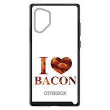 DistinctInk™ OtterBox Symmetry Series Case for Apple iPhone / Samsung Galaxy / Google Pixel - White Bacon Writing I Heart Bacon
