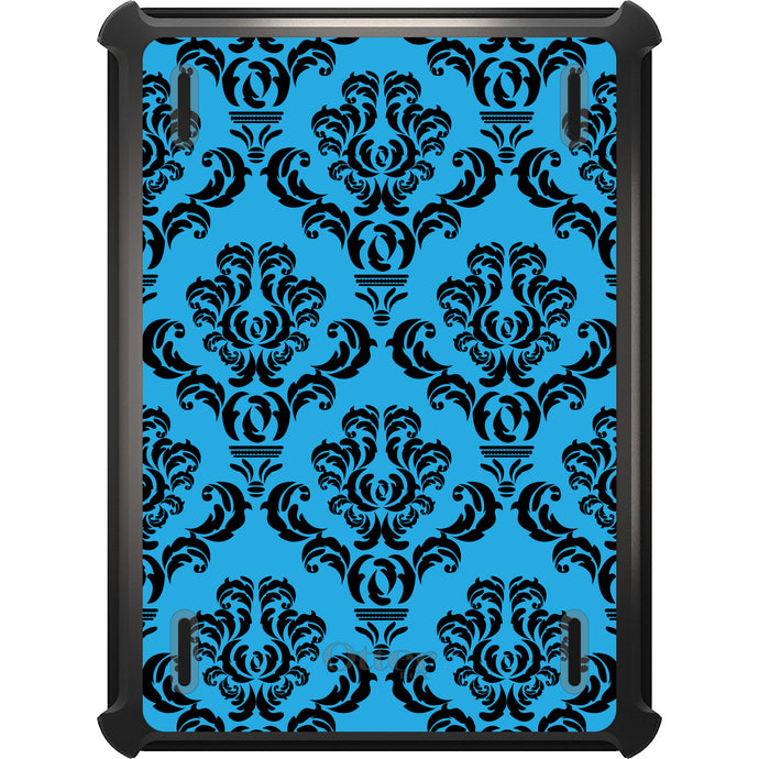 DistinctInk™ OtterBox Defender Series Case for Apple iPad / iPad Pro / iPad Air / iPad Mini - Blue Black Damask Pattern