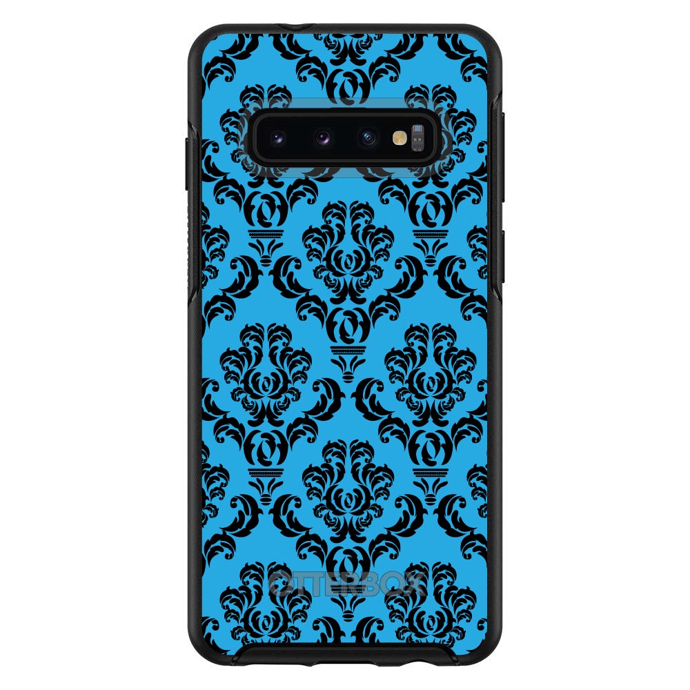 Blue Black Damask Pattern OtterBox Symmetry Case for iPhone & Galaxy, view 6