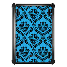 DistinctInk™ OtterBox Defender Series Case for Apple iPad / iPad Pro / iPad Air / iPad Mini - Blue Black Damask Pattern
