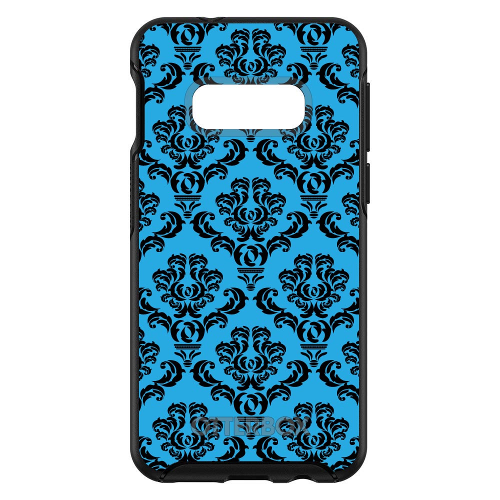 Blue Black Damask Pattern OtterBox Symmetry Case for iPhone & Galaxy, view 7