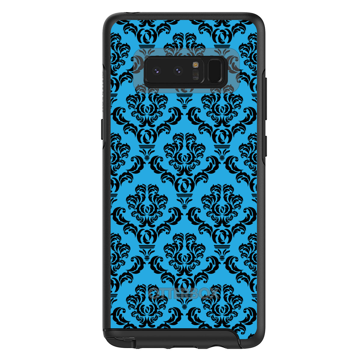 Blue Black Damask Pattern OtterBox Symmetry Case for iPhone & Galaxy, view 14