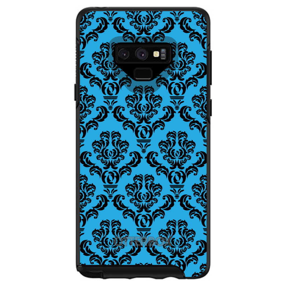 Blue Black Damask Pattern OtterBox Symmetry Case for iPhone & Galaxy, view 13