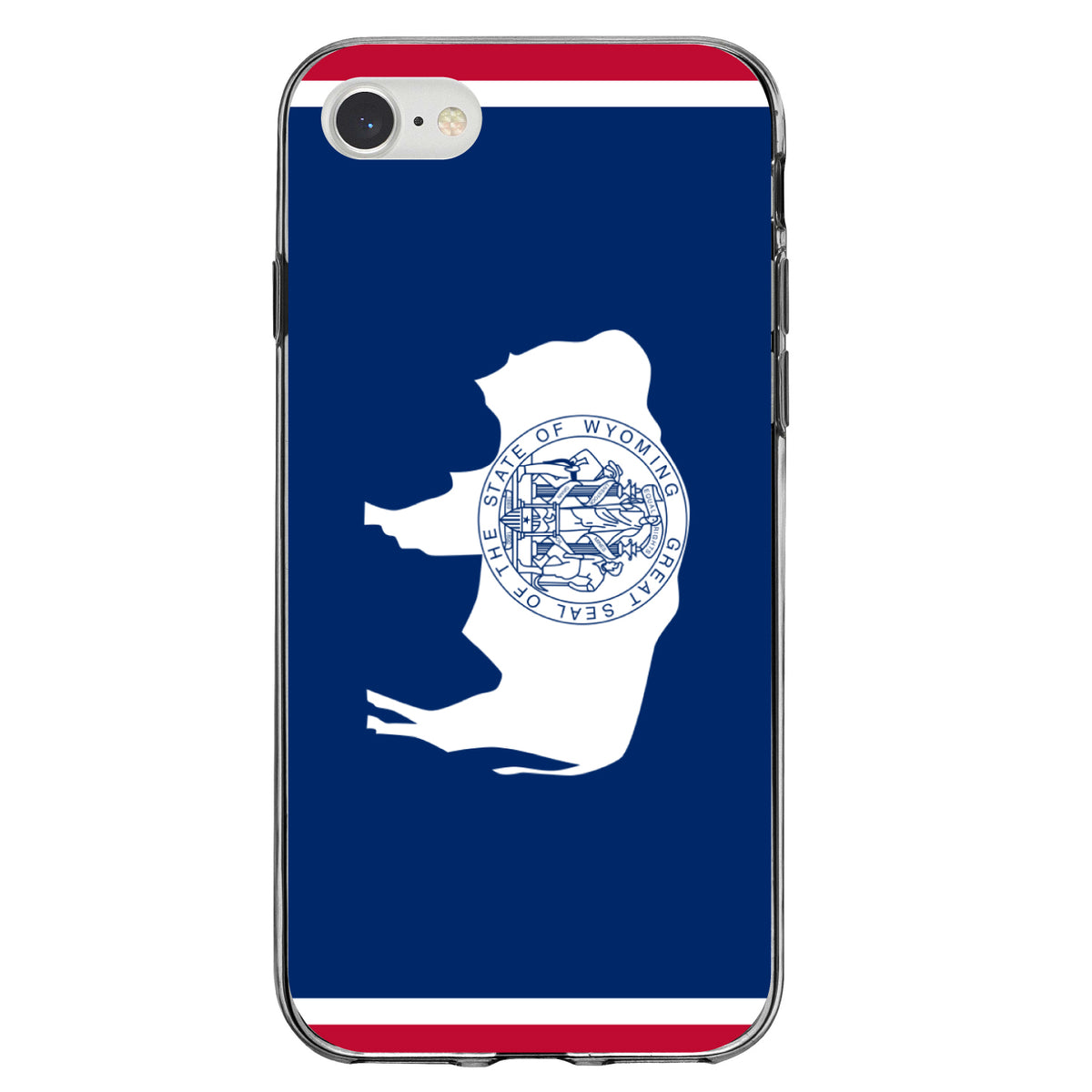Wyoming State Flag Clear Shockproof iPhone Case, view 5