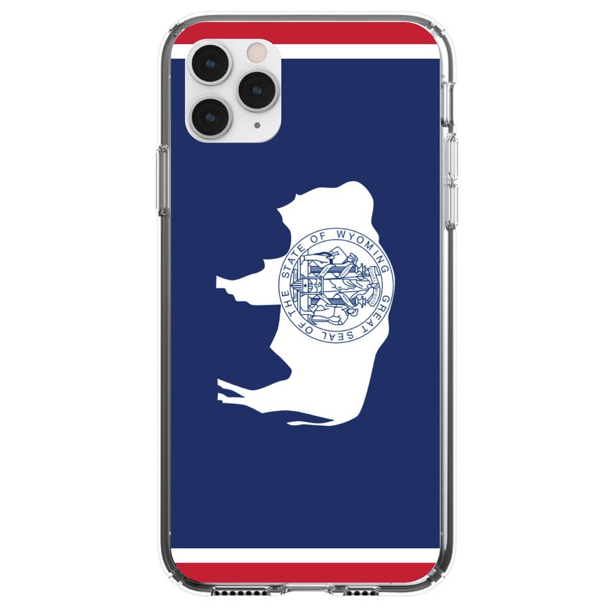 Wyoming State Flag Clear Shockproof iPhone Case