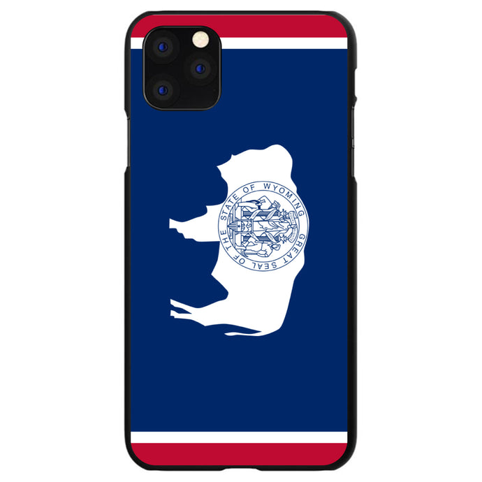 DistinctInk® Hard Plastic Snap-On Case for Apple iPhone or Samsung Galaxy - Wyoming State Flag