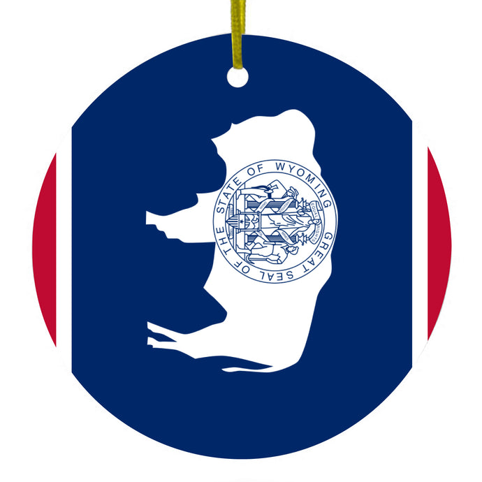 Wyoming State Flag Ceramic Ornament