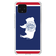 DistinctInk® Clear Shockproof Hybrid Case for Apple iPhone / Samsung Galaxy / Google Pixel - Wyoming State Flag