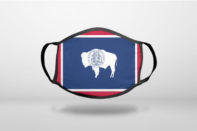Wyoming State Flag - 3-Ply Reusable Soft Face Mask Covering, Unisex, Cotton Inner Layer