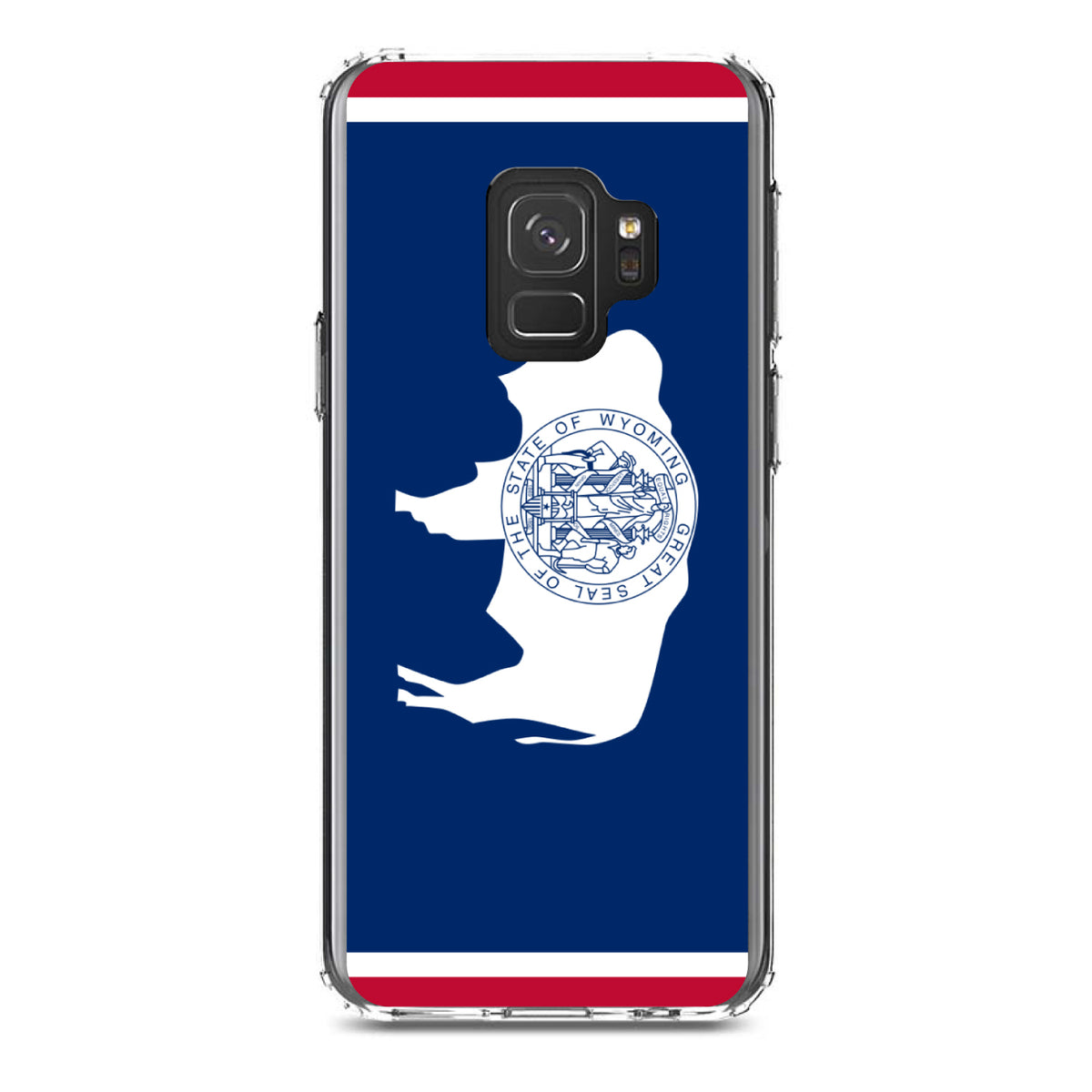 Wyoming State Flag Clear Shockproof iPhone Case, view 19