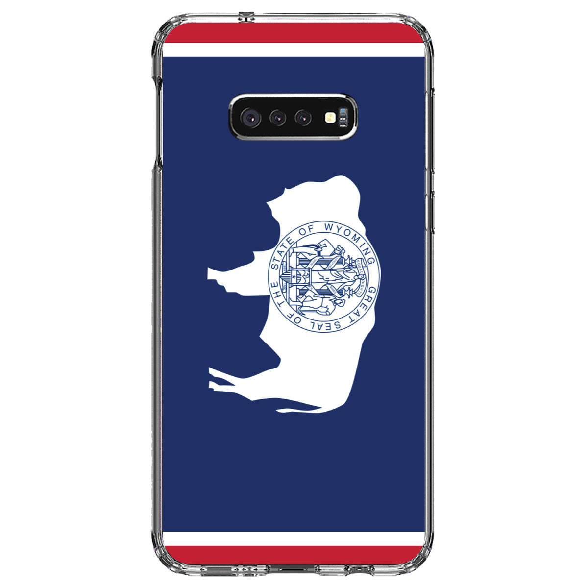Wyoming State Flag Clear Shockproof iPhone Case, view 18