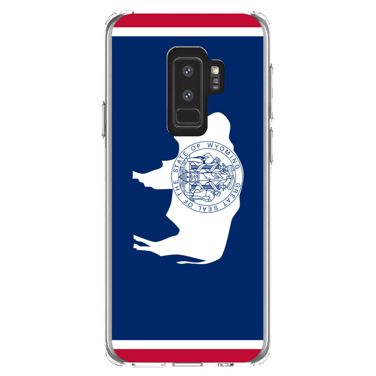 Wyoming State Flag Clear Shockproof iPhone Case, view 20