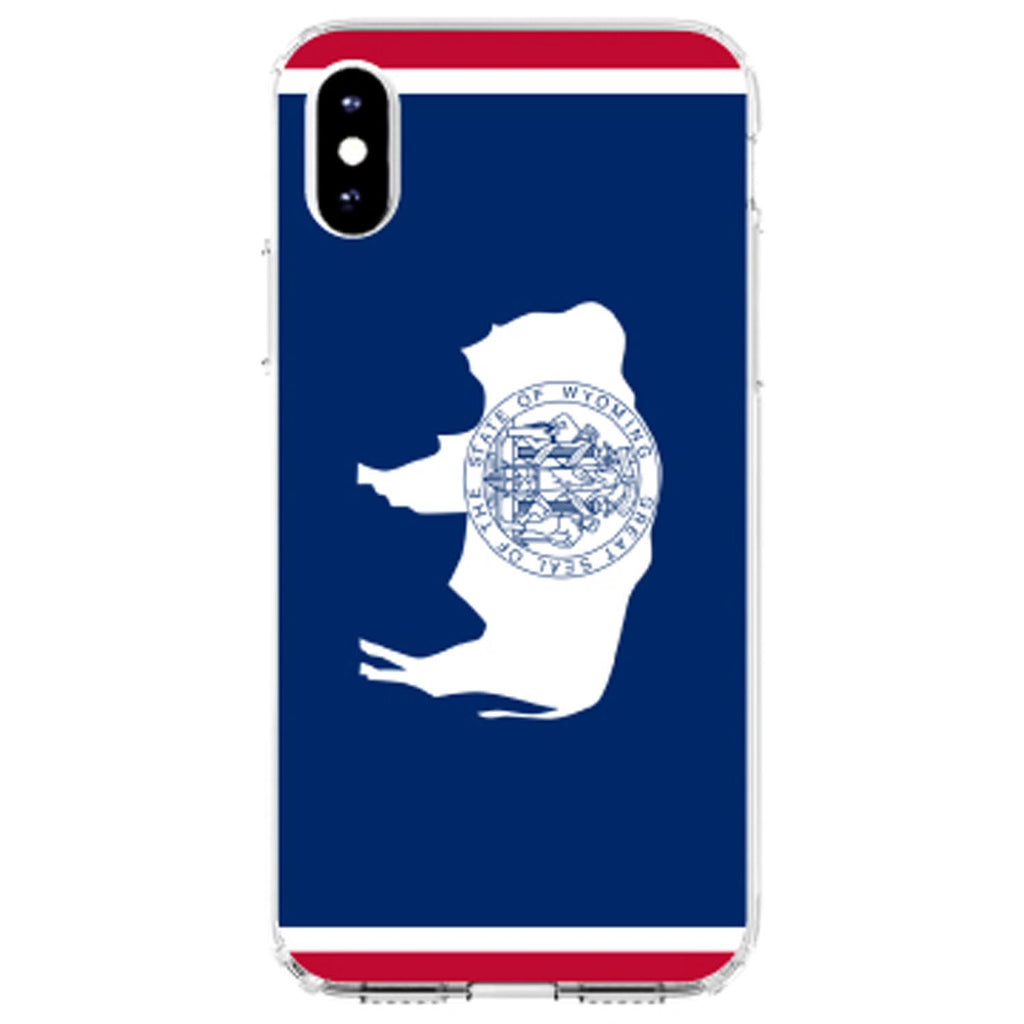 Wyoming State Flag Clear Shockproof iPhone Case, view 3
