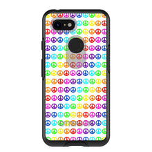 DistinctInk™ OtterBox Symmetry Series Case for Apple iPhone / Samsung Galaxy / Google Pixel - White Rainbow Peace Signs