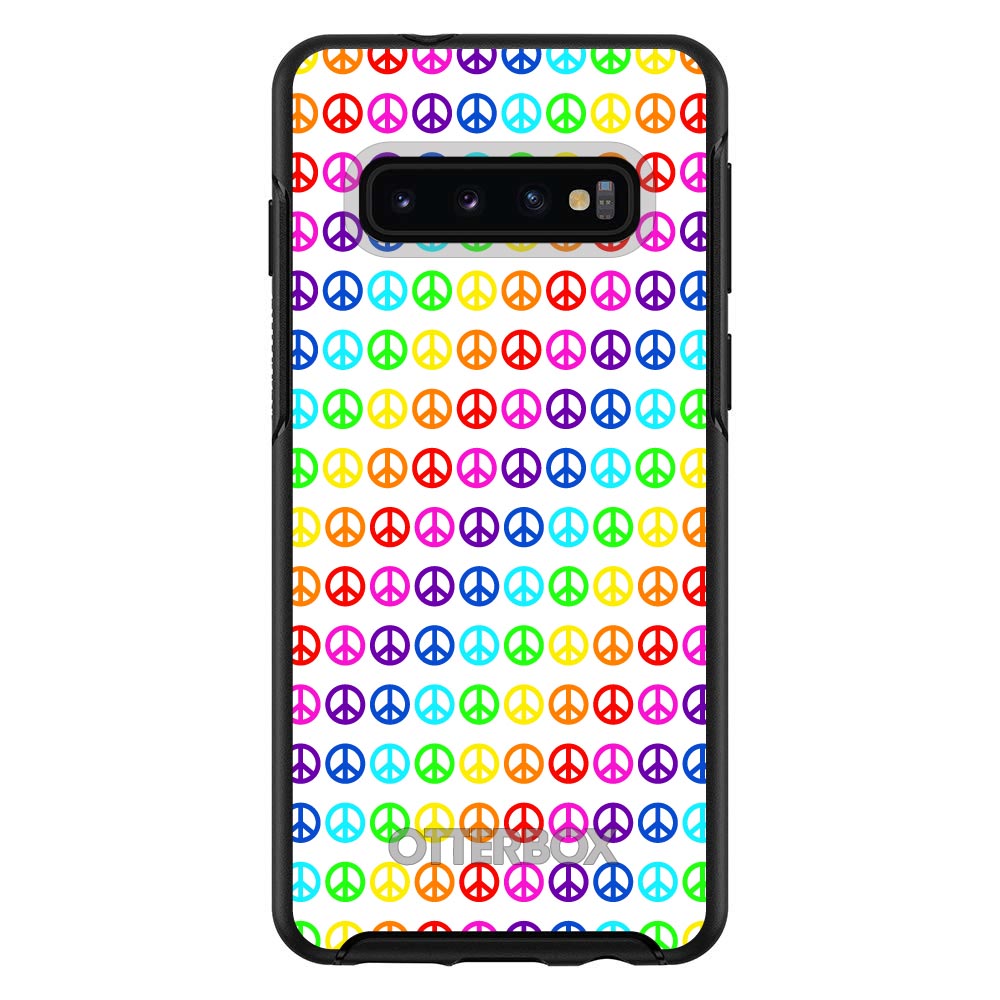 White Rainbow Peace Signs OtterBox Symmetry Case for iPhone & Galaxy, view 6