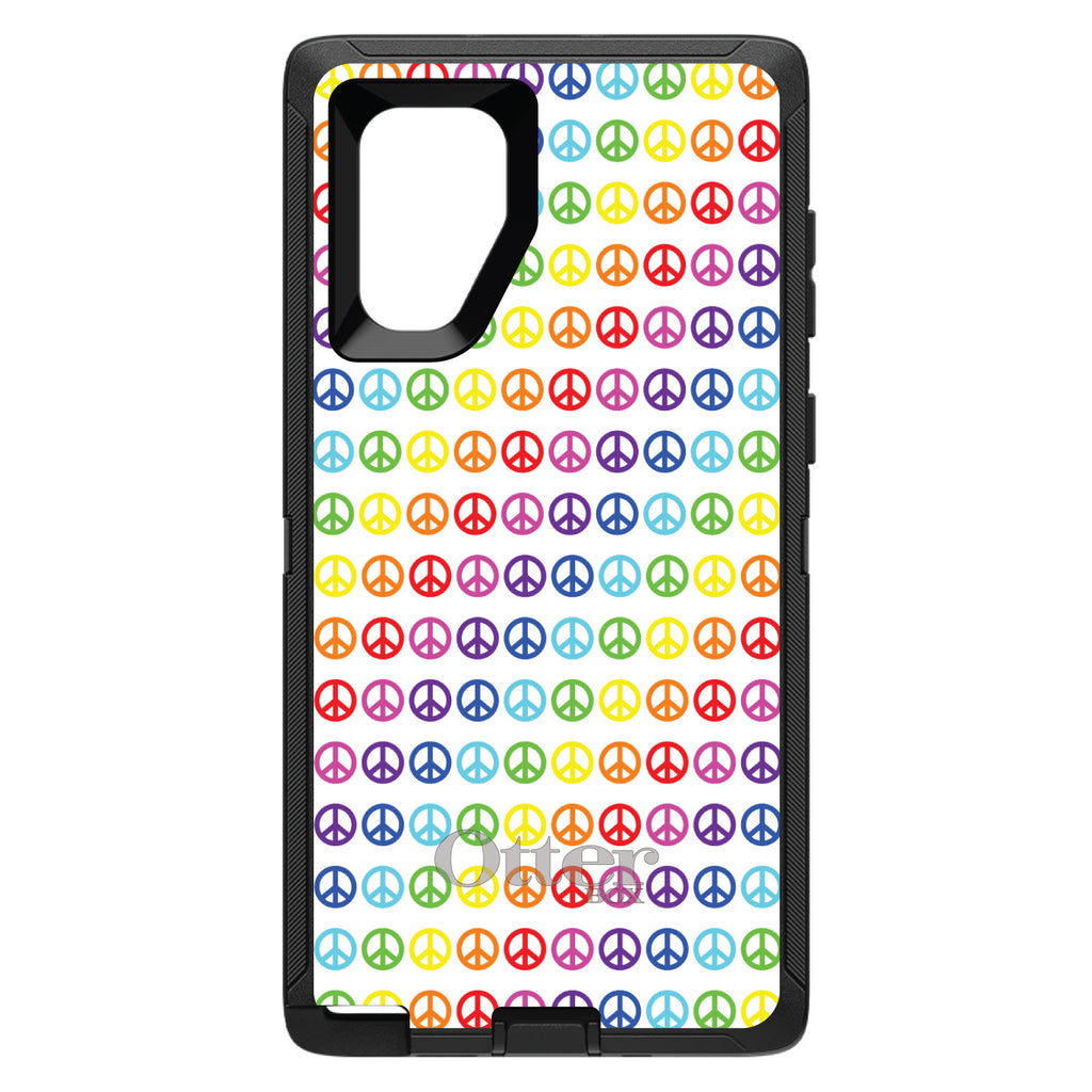 White Rainbow Peace Signs OtterBox Defender Case for iPhone & Galaxy, view 14