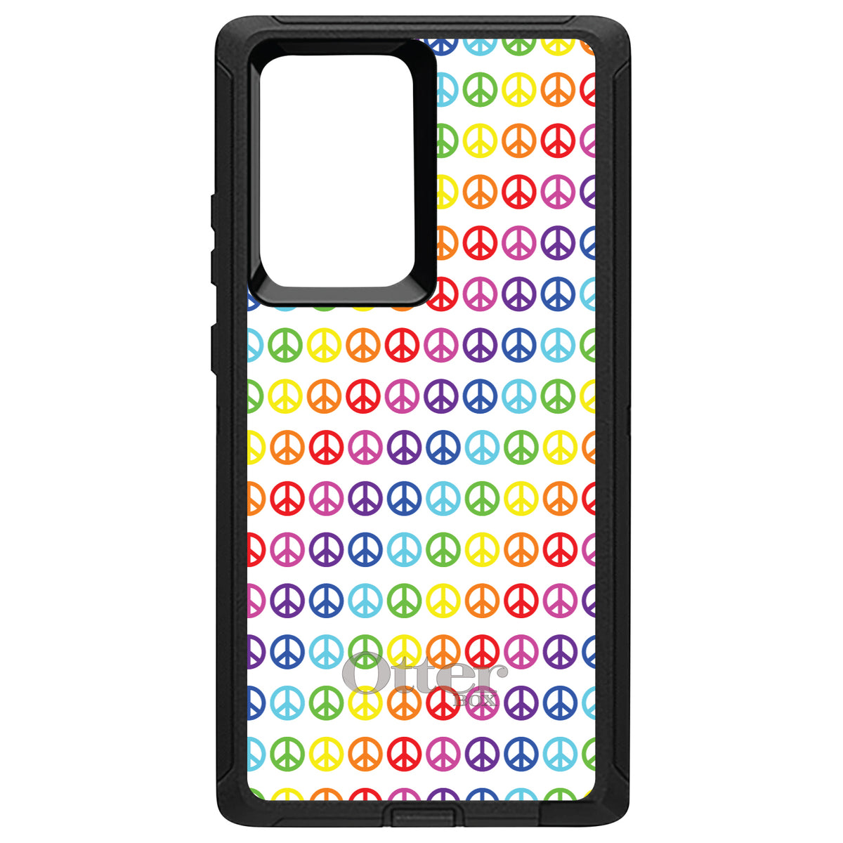 White Rainbow Peace Signs OtterBox Defender Case for iPhone & Galaxy, view 13