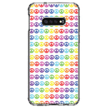 DistinctInk® Clear Shockproof Hybrid Case for Apple iPhone / Samsung Galaxy / Google Pixel - White Rainbow Peace Signs