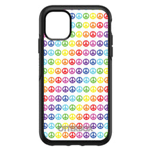 DistinctInk™ OtterBox Symmetry Series Case for Apple iPhone / Samsung Galaxy / Google Pixel - White Rainbow Peace Signs