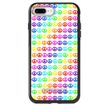 DistinctInk™ OtterBox Symmetry Series Case for Apple iPhone / Samsung Galaxy / Google Pixel - White Rainbow Peace Signs