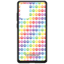 DistinctInk™ OtterBox Symmetry Series Case for Apple iPhone / Samsung Galaxy / Google Pixel - White Rainbow Peace Signs