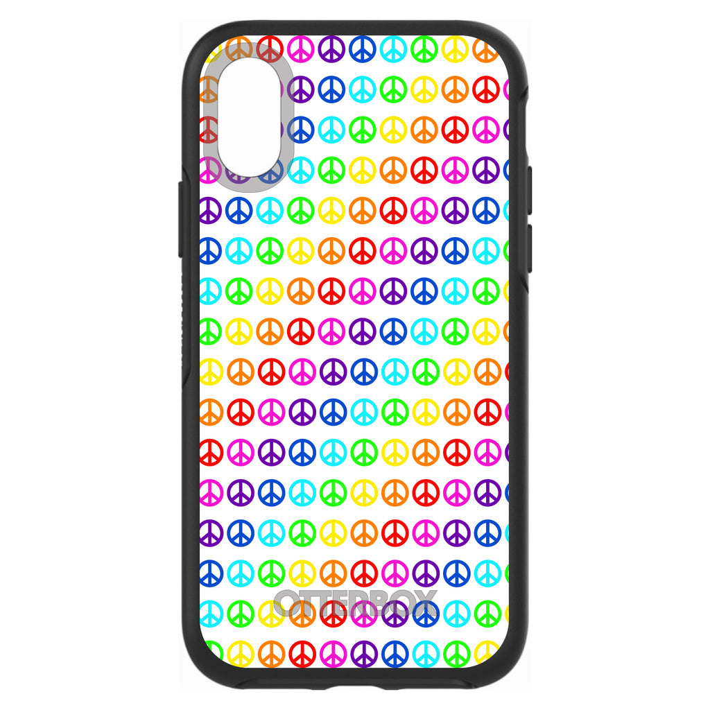 White Rainbow Peace Signs OtterBox Symmetry Case for iPhone & Galaxy, view 4